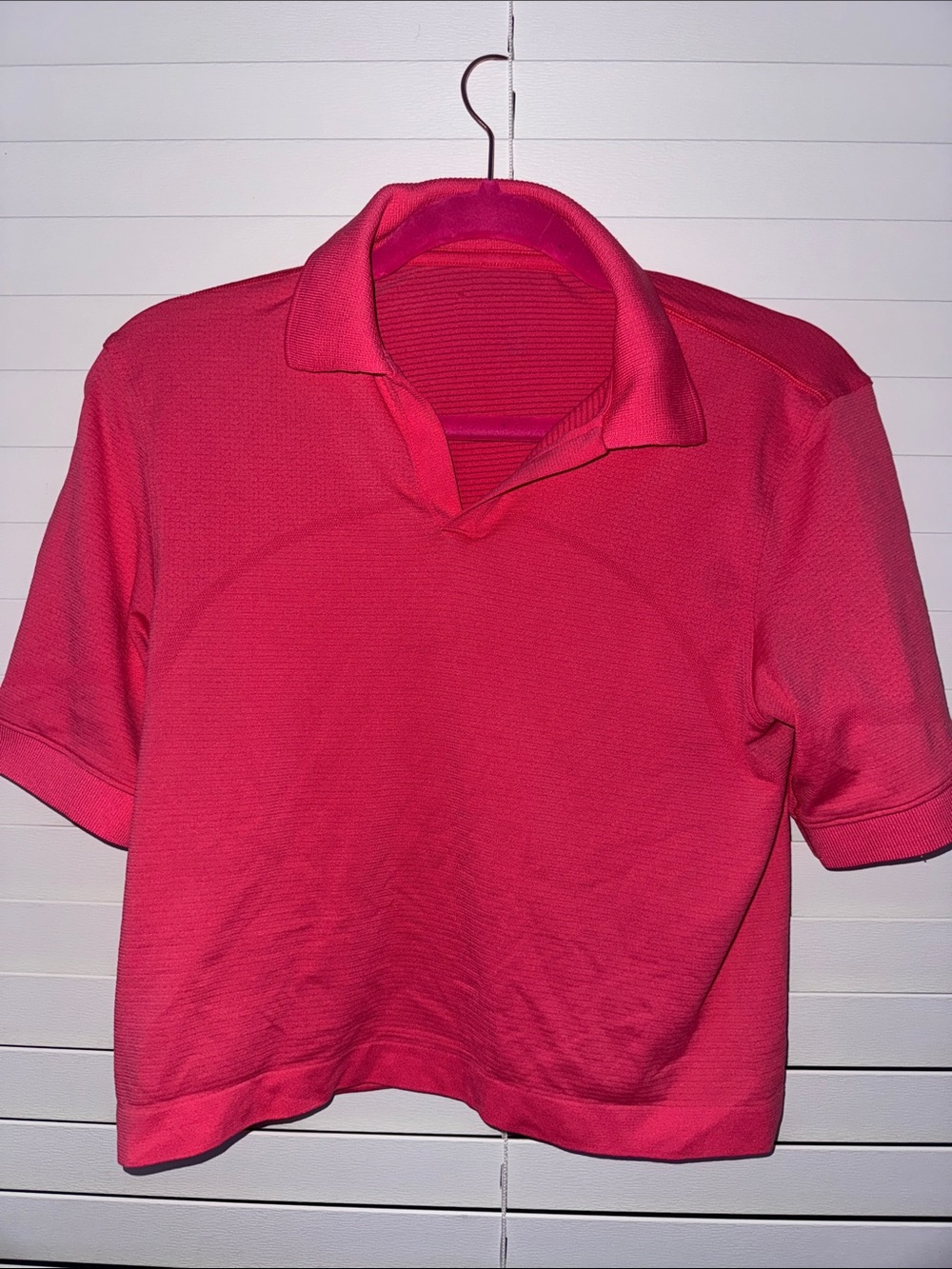 lululemon athletica Pink Cropped Polo Top